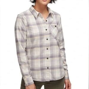 Patagonia W’s Long Sleeve Flannel Shirt Heywood Basket Drifter Grey, Size S, 6
